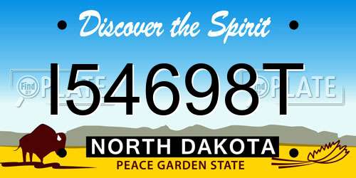 I54698T North Dakota License Plate