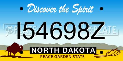 I54698Z North Dakota License Plate