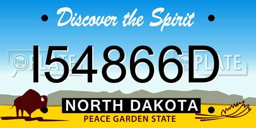 I54866D North Dakota License Plate
