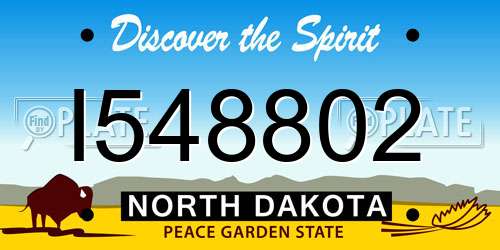 I548802 North Dakota License Plate