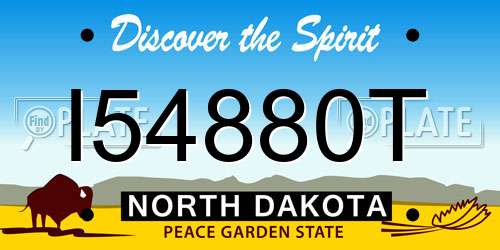 I54880T North Dakota License Plate