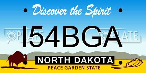 I54BGA North Dakota License Plate