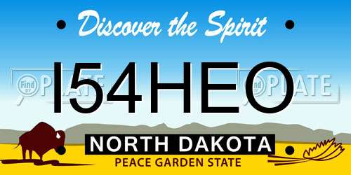 I54HEO North Dakota License Plate