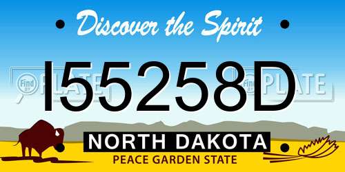 I55258D North Dakota License Plate