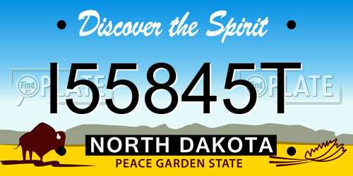 I55845T North Dakota License Plate