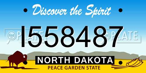 I558487 North Dakota License Plate