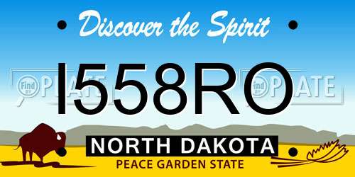 I558RO North Dakota License Plate