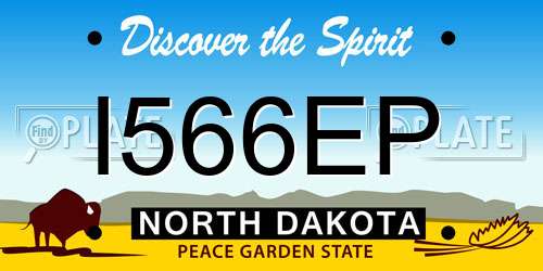 I566EP North Dakota License Plate