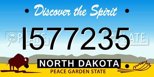 I577235 North Dakota License Plate