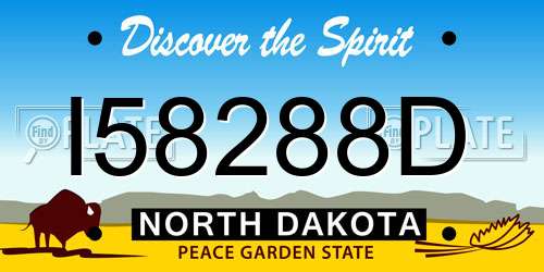 I58288D North Dakota License Plate