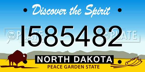 I585482 North Dakota License Plate