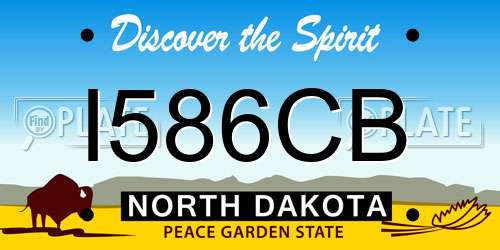 I586CB North Dakota License Plate