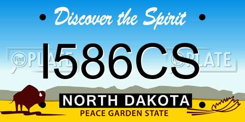 I586CS North Dakota License Plate