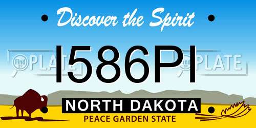I586PI North Dakota License Plate