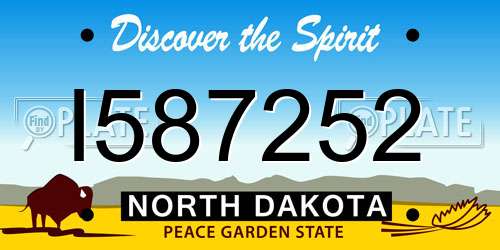 I587252 North Dakota License Plate