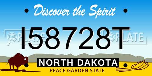 I58728T North Dakota License Plate