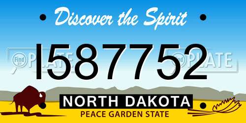 I587752 North Dakota License Plate