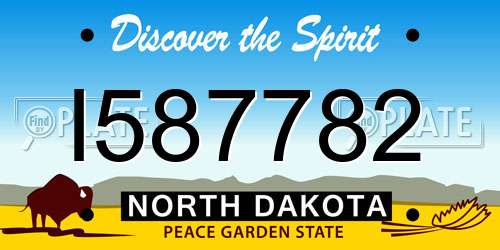 I587782 North Dakota License Plate