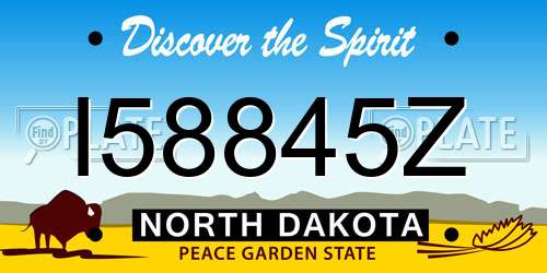I58845Z North Dakota License Plate