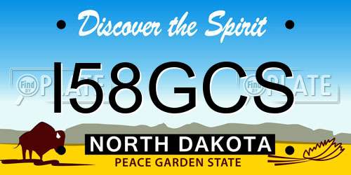 I58GCS North Dakota License Plate