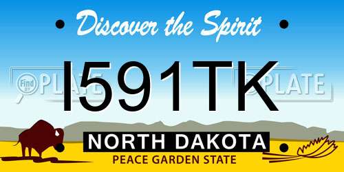 I591TK North Dakota License Plate
