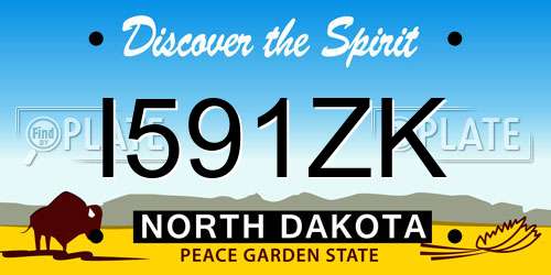 I591ZK North Dakota License Plate