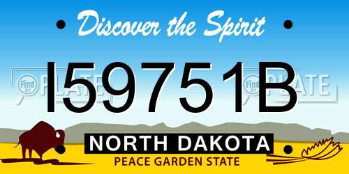 I59751B North Dakota License Plate