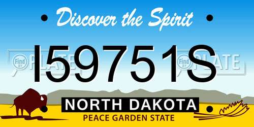 I59751S North Dakota License Plate
