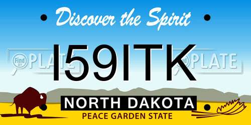 I59ITK North Dakota License Plate