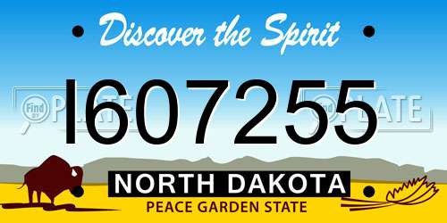 I607255 North Dakota License Plate
