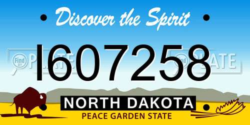 I607258 North Dakota License Plate