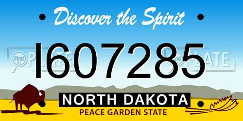I607285 North Dakota License Plate
