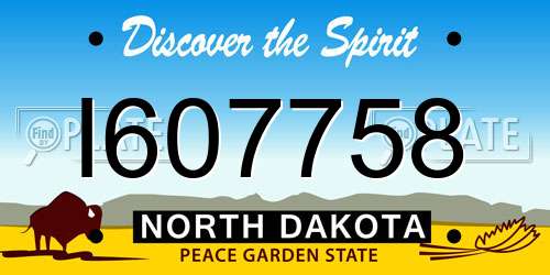 I607758 North Dakota License Plate