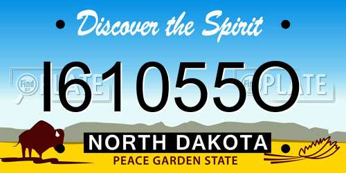 I61055O North Dakota License Plate