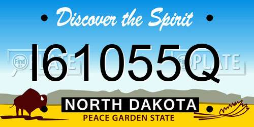 I61055Q North Dakota License Plate