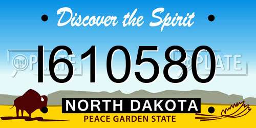 I610580 North Dakota License Plate