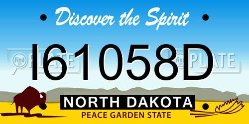 I61058D North Dakota License Plate