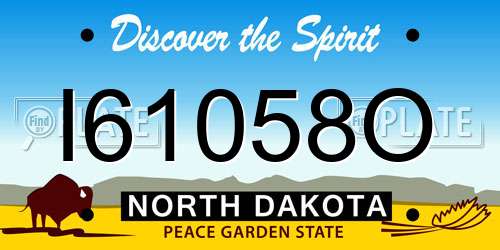 I61058O North Dakota License Plate