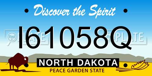 I61058Q North Dakota License Plate