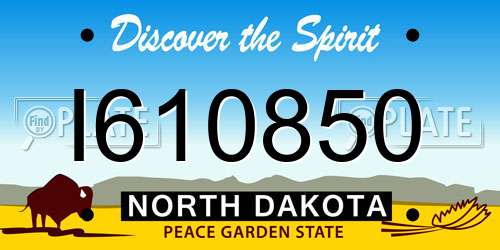 I610850 North Dakota License Plate