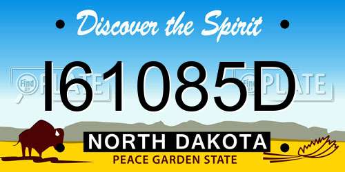 I61085D North Dakota License Plate