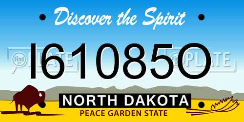 I61085O North Dakota License Plate
