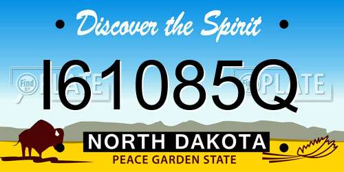 I61085Q North Dakota License Plate