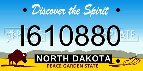I610880 North Dakota License Plate