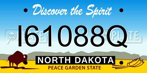 I61088Q North Dakota License Plate