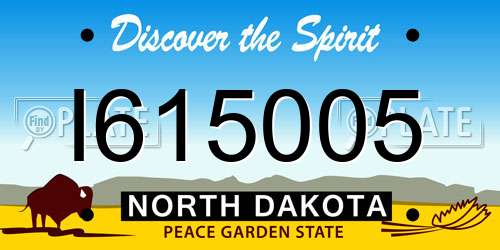 I615005 North Dakota License Plate