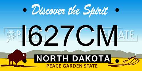 I627CM North Dakota License Plate