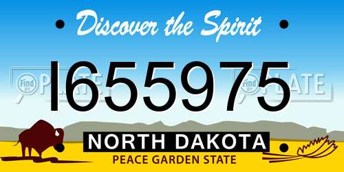 I655975 North Dakota License Plate
