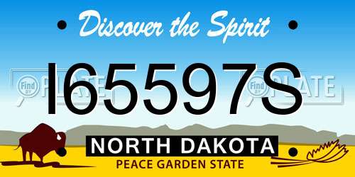 I65597S North Dakota License Plate