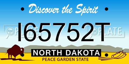 I65752T North Dakota License Plate
